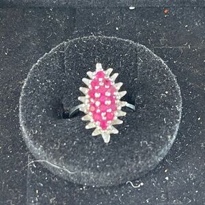 Elegant Pink and Silver Women's Ring